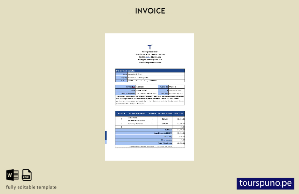 plantilla de factura de trabajo independiente lista para imprimir desde casa
